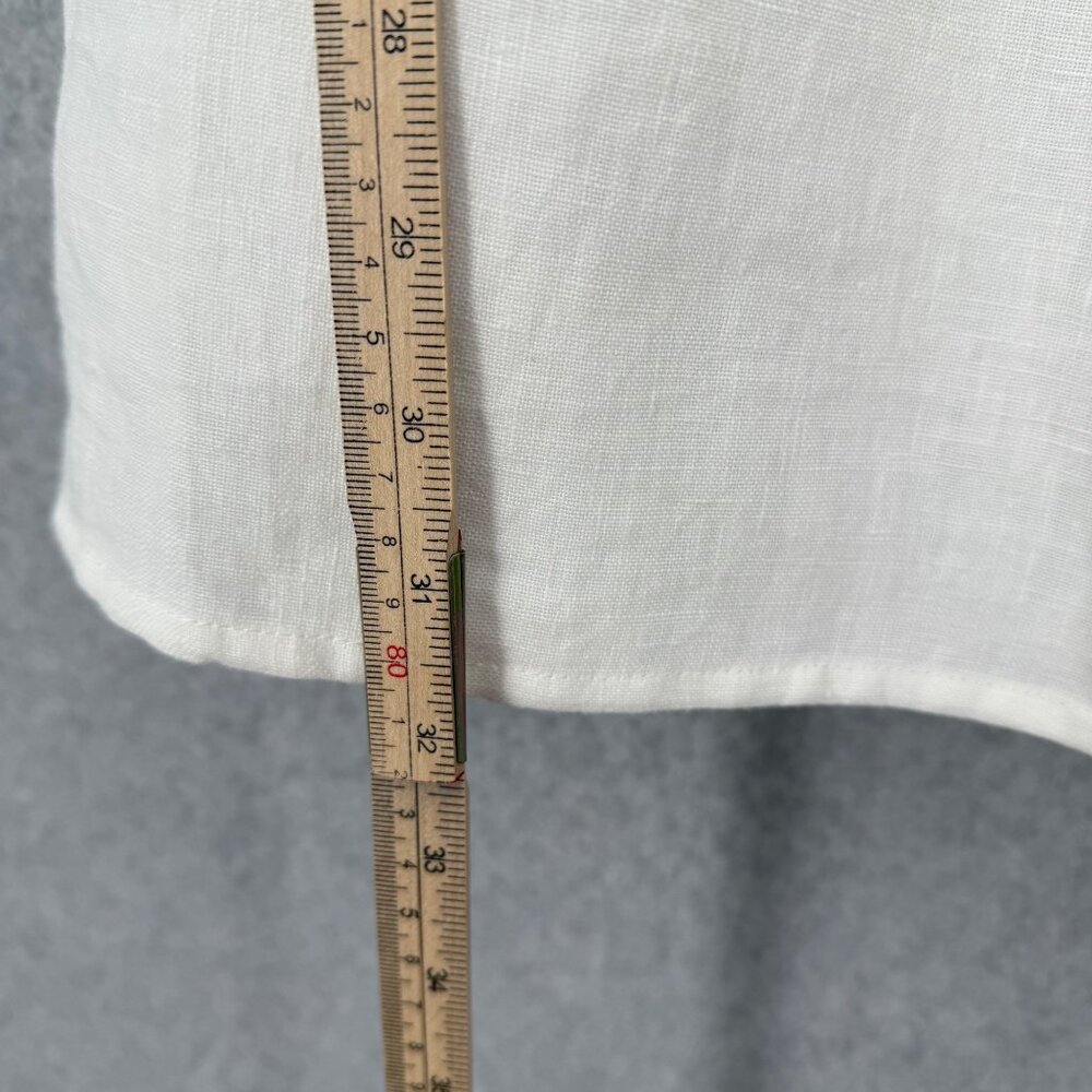 Tuckernuck Annie Linen Smocked Mini Dress Size S White Puff Sleeve Neutral Chic - Picture 9 of 11